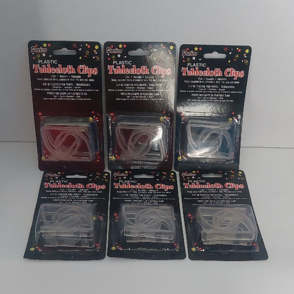 Darico Clear Plastic Tablecloth Clips 6 Pack‎ - Picture 3 of 6